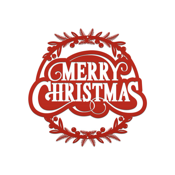 Metal Christmas Wreath Sign, Holiday Decor, Indoor, Outdoor