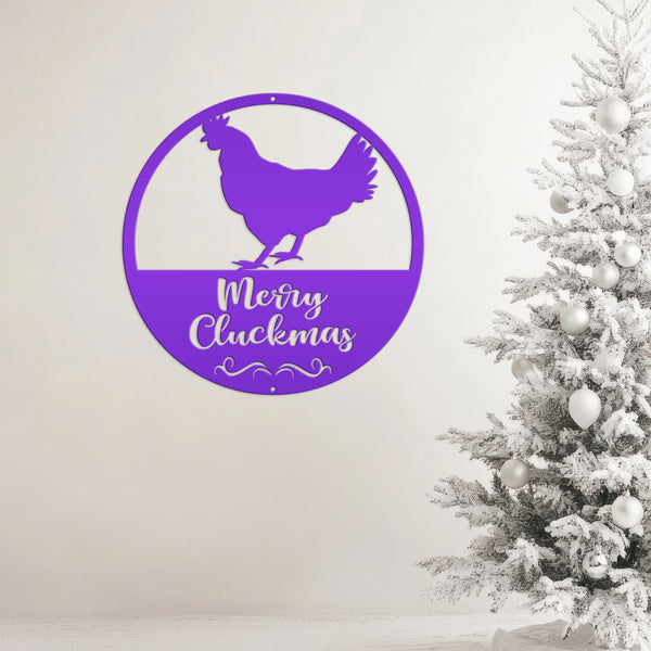 Metal Merry Cluckmas Christmas Sign - Christmas Decor - Chicken Decor - Christmas Farm - Cute Christmas Sign