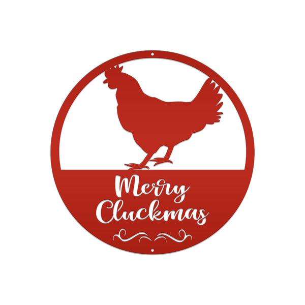 Metal Merry Cluckmas Christmas Sign - Christmas Decor - Chicken Decor - Christmas Farm - Cute Christmas Sign