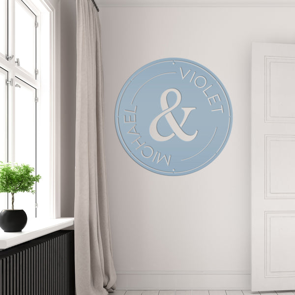 Wedding Monogram Sign, Personalized Wedding Gift , Custom Anniversary Gift, Metal Business Sign