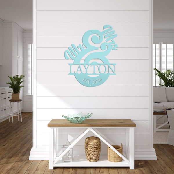 Personalized Last Name Sign, Mr. & Mrs. Sign, Wedding Gift Idea, Mr & Mrs Metal Name Wall Decor, Name Home Decor for Wall, Couples Name Wall Home Decor, Wedding Gift, Gift for Bride and Groom