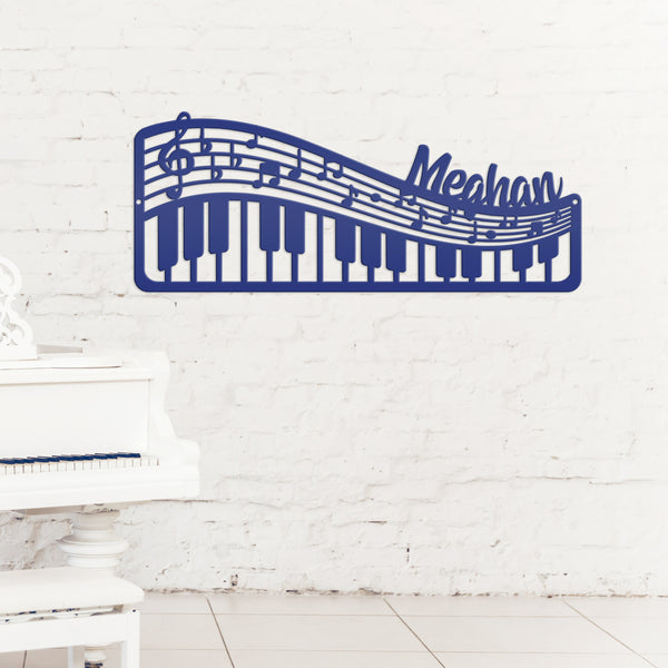 Personalized Music Staff & Piano Wall Art, Piano Wall Decor, Piano Themed Decor, Piano Shaped Sign, Personalized Music Sign, Piano Metal Sign