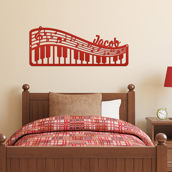 Personalized Music Staff & Piano Wall Art, Piano Wall Decor, Piano Themed Decor, Piano Shaped Sign, Personalized Music Sign, Piano Metal Sign