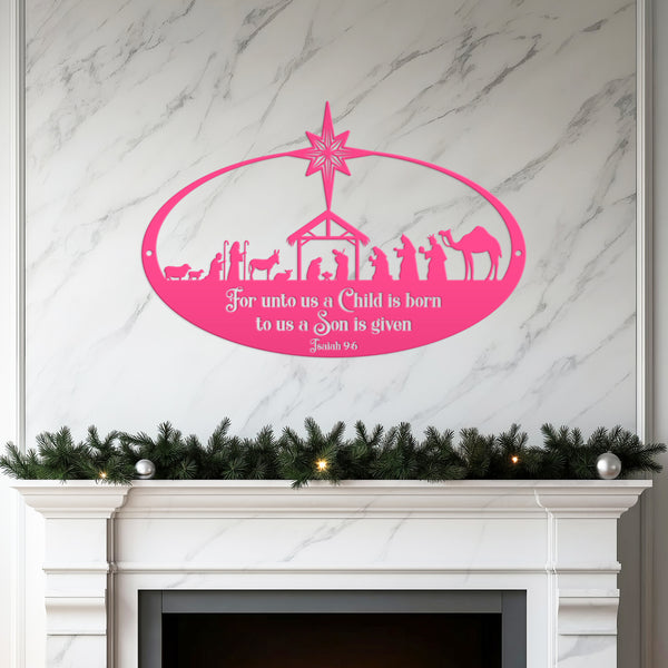 Metal Christmas Nativity Sign, Christian Holiday Decor - Isaiah 9:6