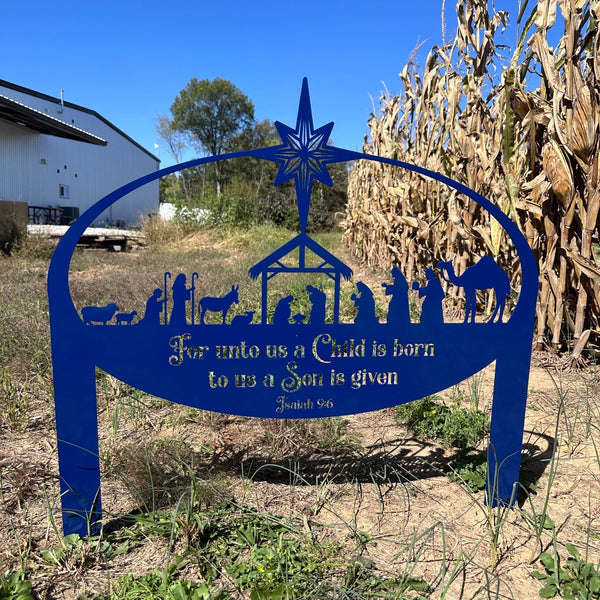 Metal Nativity Yard Sign, Outdoor Christmas Decor, Front Lawn Manger Scene