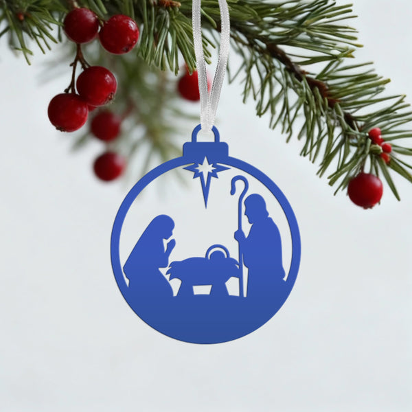 Nativity Christmas Ornaments - Metal Manger Scene Ornament Collection - Charming Holiday Decorations - Available as one or in a full set