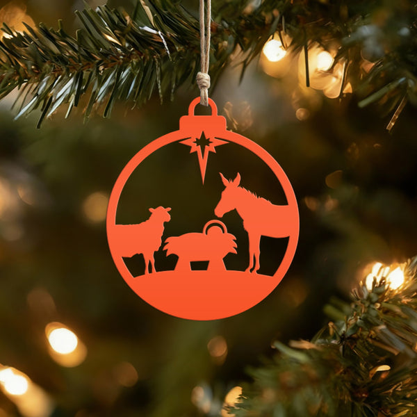 Nativity Christmas Ornaments - Metal Manger Scene Ornament Collection - Charming Holiday Decorations - Available as one or in a full set