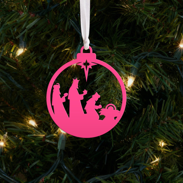 Nativity Christmas Ornaments - Metal Manger Scene Ornament Collection - Charming Holiday Decorations - Available as one or in a full set