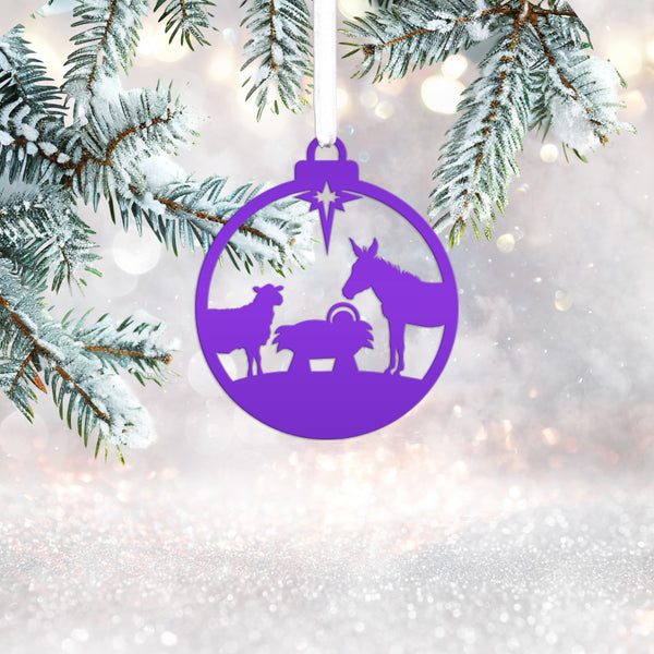 Nativity Christmas Ornaments - Metal Manger Scene Ornament Collection - Charming Holiday Decorations - Available as one or in a full set