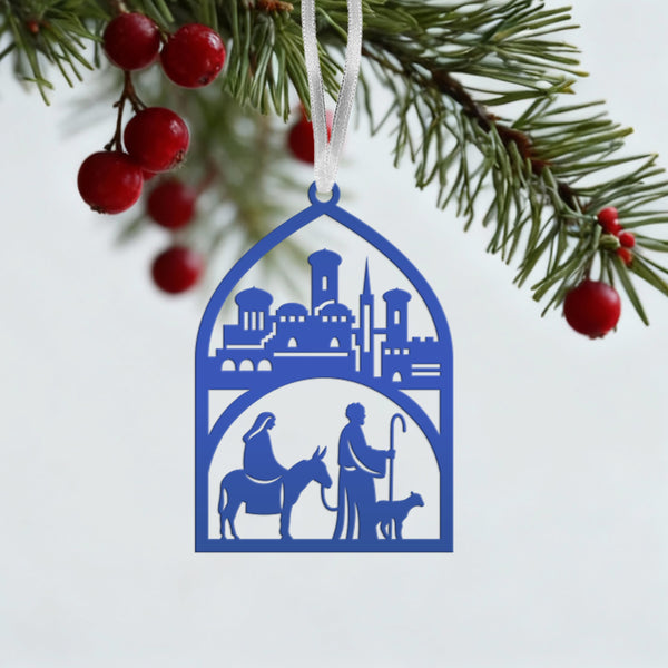 Holiday Metal Nativity Decor - Elegant Advent Decorations - Manger Scene Metal Ornament - Stocking Stuffer Gifts - Unique Christmas Trinket