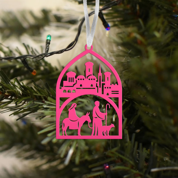 Holiday Metal Nativity Decor - Elegant Advent Decorations - Manger Scene Metal Ornament - Stocking Stuffer Gifts - Unique Christmas Trinket