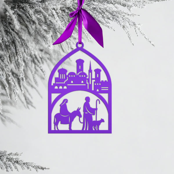 Holiday Metal Nativity Decor - Elegant Advent Decorations - Manger Scene Metal Ornament - Stocking Stuffer Gifts - Unique Christmas Trinket