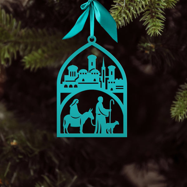 Holiday Metal Nativity Decor - Elegant Advent Decorations - Manger Scene Metal Ornament - Stocking Stuffer Gifts - Unique Christmas Trinket