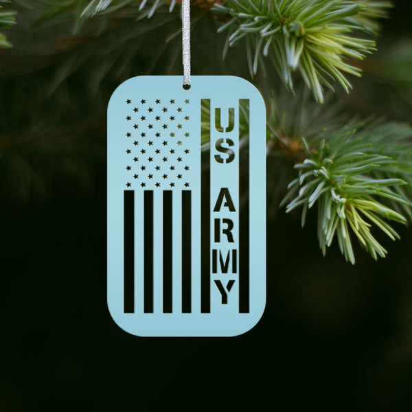 Honor Our Heroes: Veteran Holiday Metal Ornament - American Flag Christmas Tree Decor - Patriotic Seasonal Decorations - Stocking Stuffers