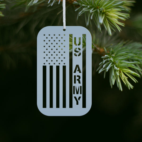 Honor Our Heroes: Veteran Holiday Metal Ornament - American Flag Christmas Tree Decor - Patriotic Seasonal Decorations - Stocking Stuffers