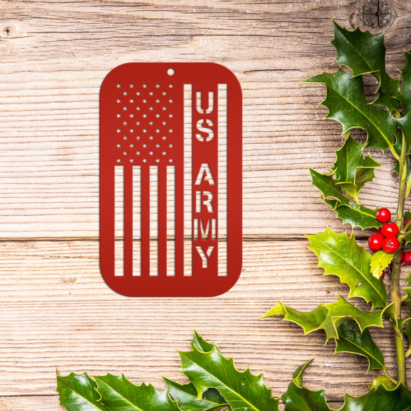 Honor Our Heroes: Veteran Holiday Metal Ornament - American Flag Christmas Tree Decor - Patriotic Seasonal Decorations - Stocking Stuffers