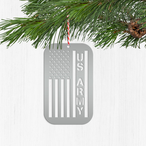 Honor Our Heroes: Veteran Holiday Metal Ornament - American Flag Christmas Tree Decor - Patriotic Seasonal Decorations - Stocking Stuffers