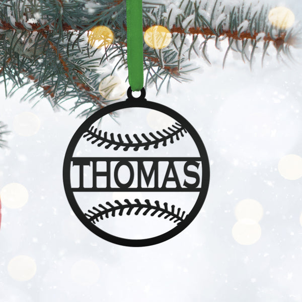 Personalized Baseball Metal Christmas/Holiday Ornament