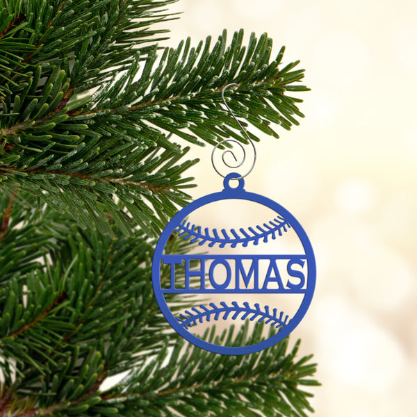 Personalized Baseball Metal Christmas/Holiday Ornament