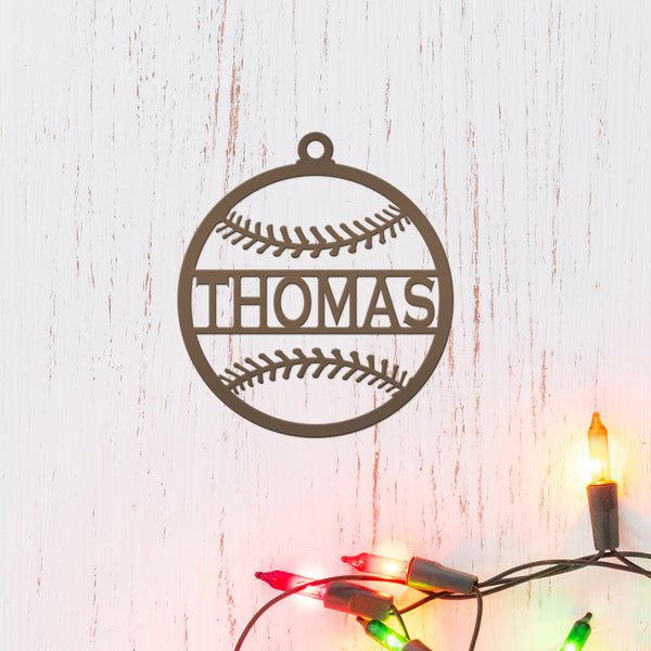 Personalized Baseball Metal Christmas/Holiday Ornament