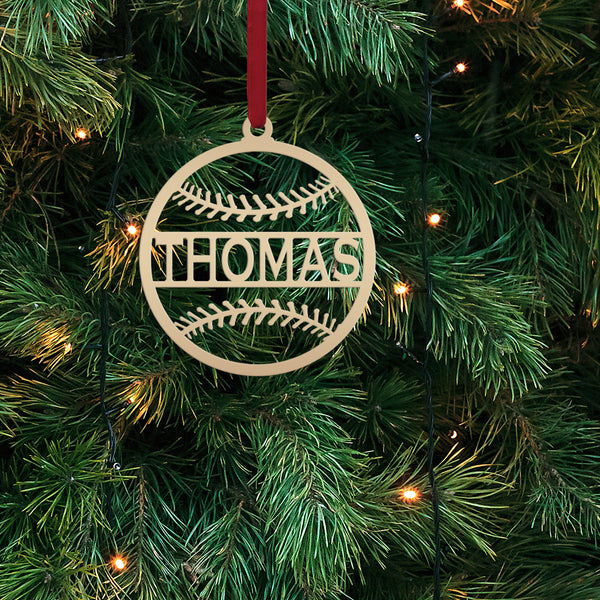 Personalized Baseball Metal Christmas/Holiday Ornament
