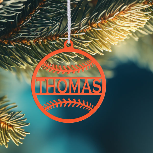 Personalized Baseball Metal Christmas/Holiday Ornament