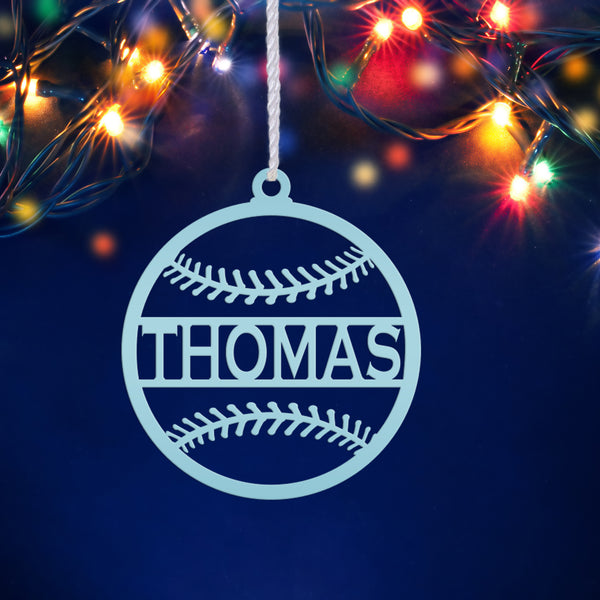 Personalized Baseball Metal Christmas/Holiday Ornament