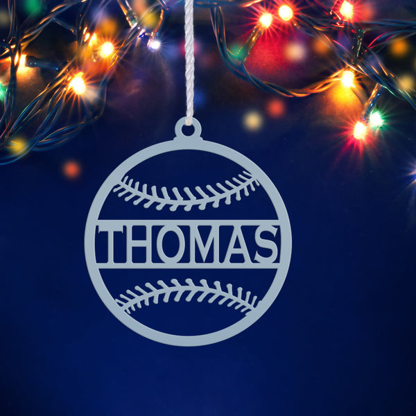 Personalized Baseball Metal Christmas/Holiday Ornament