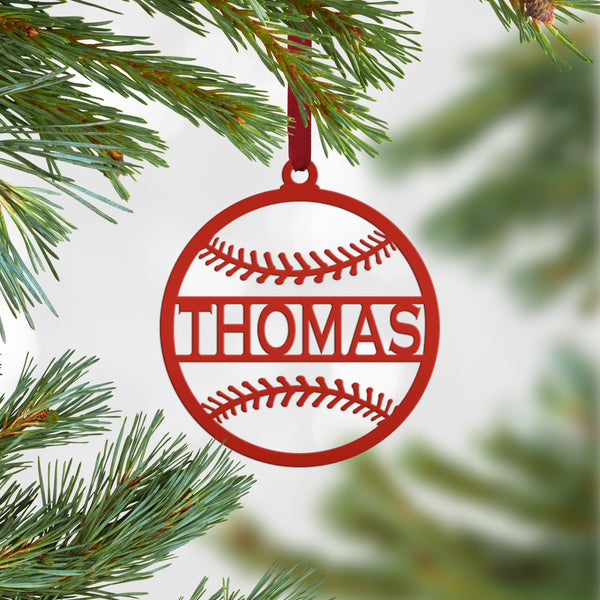 Personalized Baseball Metal Christmas/Holiday Ornament