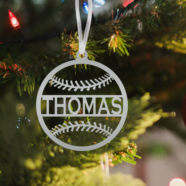 Personalized Baseball Metal Christmas/Holiday Ornament