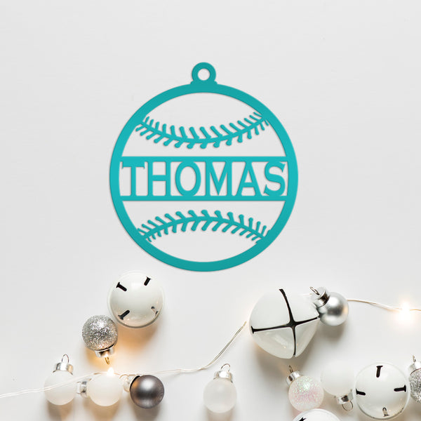 Personalized Baseball Metal Christmas/Holiday Ornament