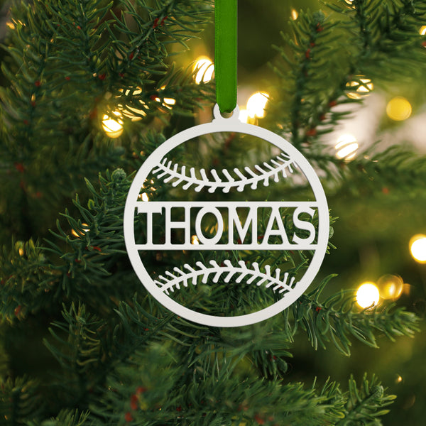 Personalized Baseball Metal Christmas/Holiday Ornament