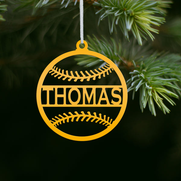Personalized Baseball Metal Christmas/Holiday Ornament