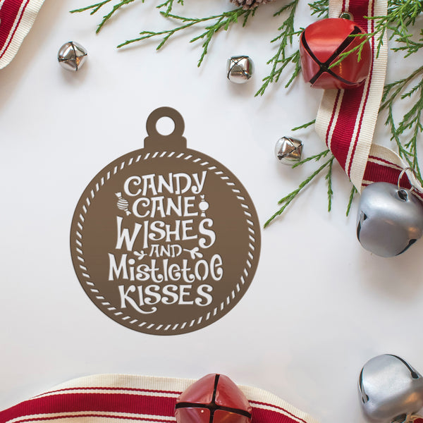 Assorted Candy Cane Themed Christmas/Holiday Metal Ornaments