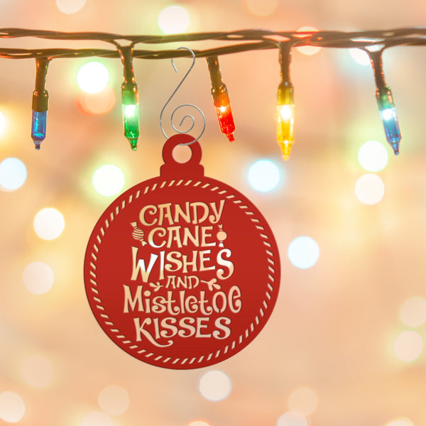 Assorted Candy Cane Themed Christmas/Holiday Metal Ornaments