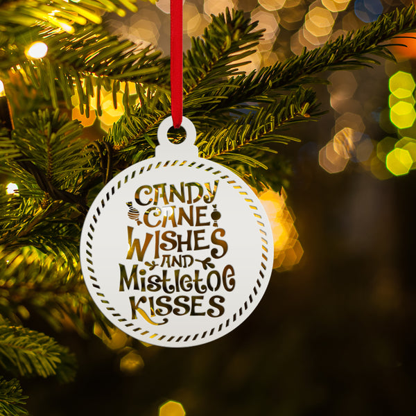 Assorted Candy Cane Themed Christmas/Holiday Metal Ornaments
