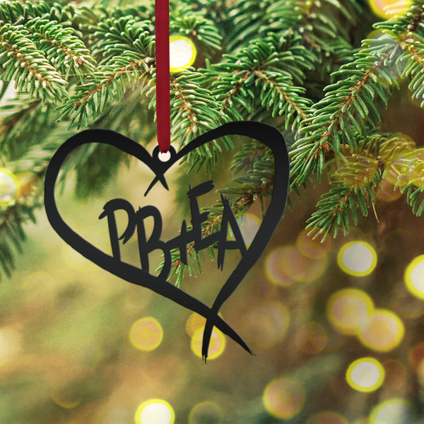 Custome Carved Heart Initials Metal Ornament- Christmas Gift -Valentine Gift