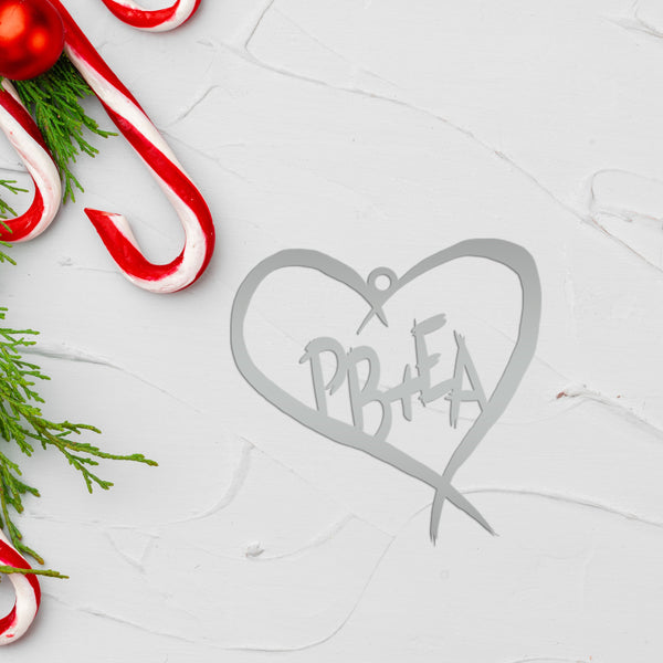 Custome Carved Heart Initials Metal Ornament- Christmas Gift -Valentine Gift