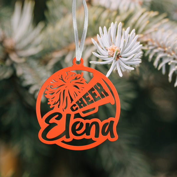 Custom Cheerleader Christmas Ornament - Personalized Cheer Decor - Unique Holiday Decorations - Sports Stocking Stuffers - Gift for Athlete