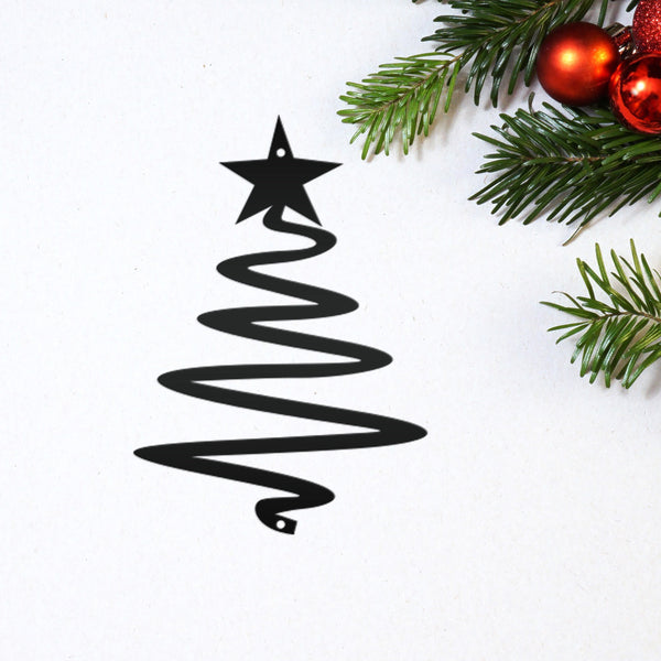 Metal  Minimalist Tree Ornament, Holiday Decor, Simple Tree Ornament