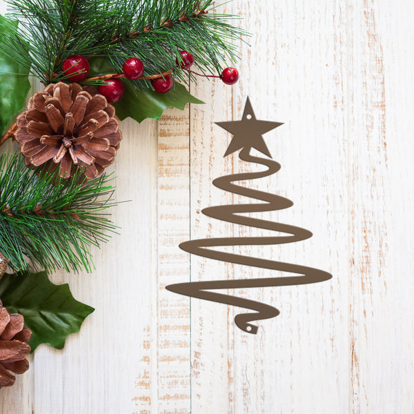 Metal  Minimalist Tree Ornament, Holiday Decor, Simple Tree Ornament