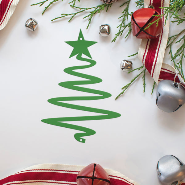 Metal  Minimalist Tree Ornament, Holiday Decor, Simple Tree Ornament