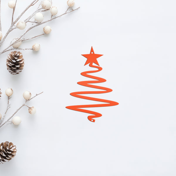 Metal  Minimalist Tree Ornament, Holiday Decor, Simple Tree Ornament