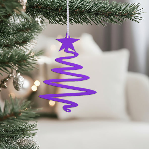 Metal  Minimalist Tree Ornament, Holiday Decor, Simple Tree Ornament