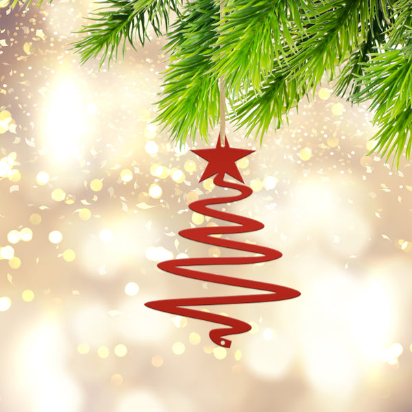 Metal  Minimalist Tree Ornament, Holiday Decor, Simple Tree Ornament