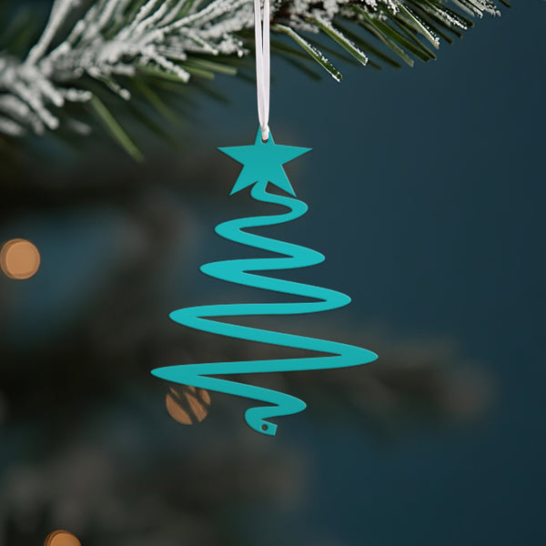 Metal  Minimalist Tree Ornament, Holiday Decor, Simple Tree Ornament