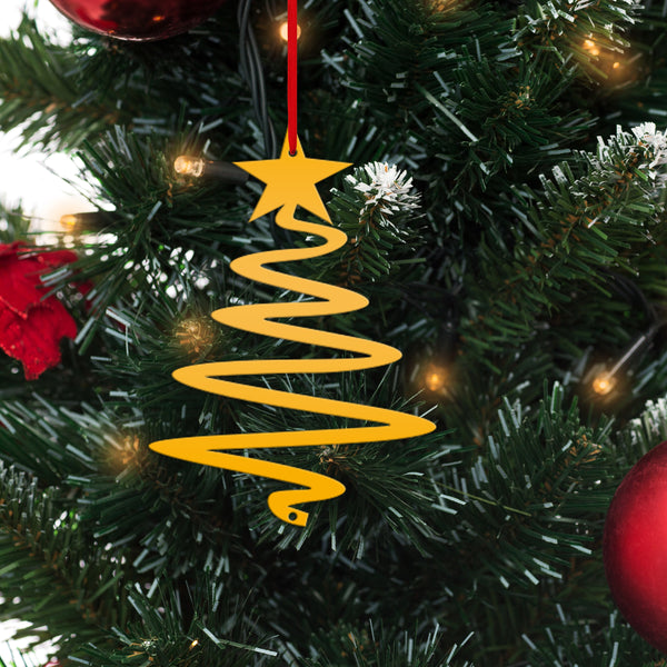 Metal  Minimalist Tree Ornament, Holiday Decor, Simple Tree Ornament
