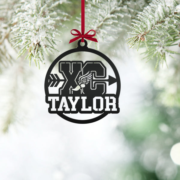 Cross Country Metal Christmas Ornament - Personalized Holiday Decor - Senior Night Gift Idea - Custom XC Stocking Stuffer - Christmas Gifts