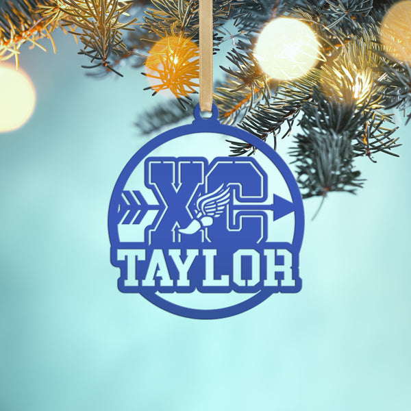Cross Country Metal Christmas Ornament - Personalized Holiday Decor - Senior Night Gift Idea - Custom XC Stocking Stuffer - Christmas Gifts