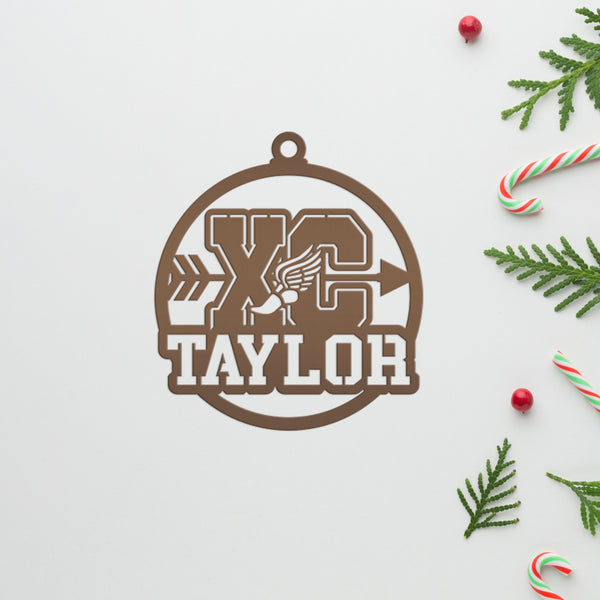 Cross Country Metal Christmas Ornament - Personalized Holiday Decor - Senior Night Gift Idea - Custom XC Stocking Stuffer - Christmas Gifts